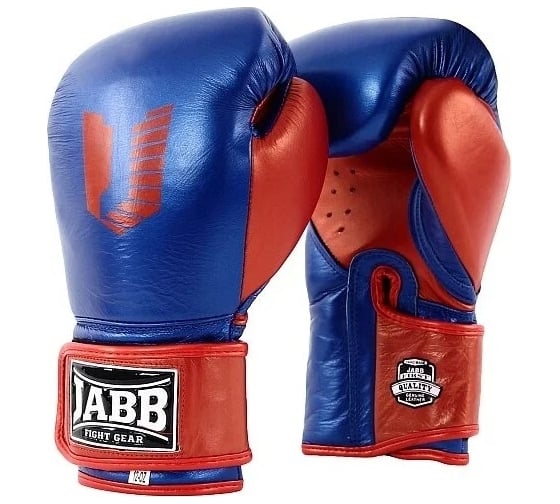 Боксерские перчатки из натуральной кожи Jabb je-4069/eu fight синий/красный 8ун 4690222165333 1