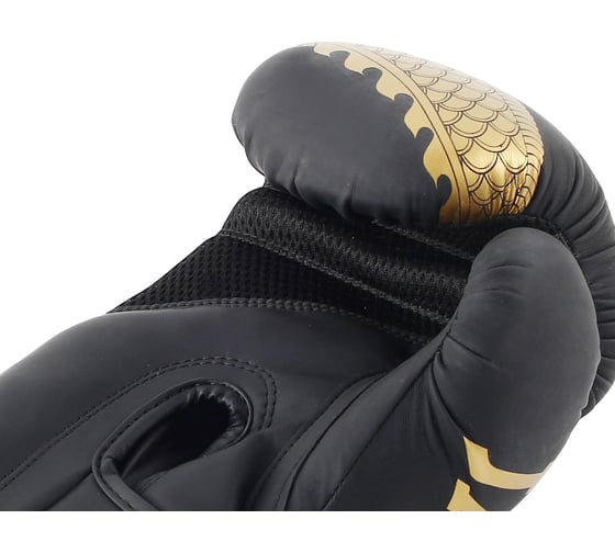 Боксерские перчатки из искусственной кожи Jabb je-4070/asia gold dragon черные 8ун 4690222165784