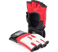 Перчатки для смешанных единоборств Jabb je-3645 натуральная кожа, белый/красный/черный, р. S 4690222173215