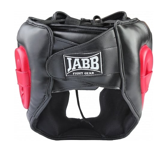 Боксерский шлем Jabb je-2090 искусственная кожа, черный/красный, р.M 4690222125245