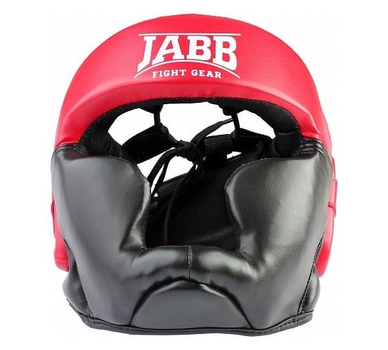 Боксерский шлем Jabb je-2090 искусственная кожа, черный/красный, р.M 4690222125245