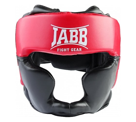 Боксерский шлем Jabb je-2090 искусственная кожа, черный/красный, р.S 4690222125252