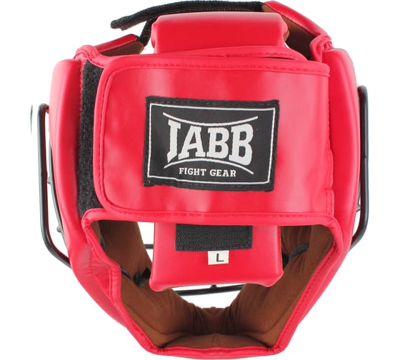Шлем для рукопашного боя Jabb je-6012 с защитной маской, искусственная кожа, красный, размер M 4690222178494
