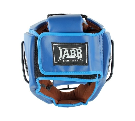 Шлем для рукопашного боя Jabb je-6012 с защитной маской, искусственная кожа, синий, размер M 4690222178524
