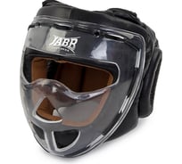 Боксерский шлем с защитной маской Jabb je-2104 натуральная кожа, черный, размер S 4690222120875