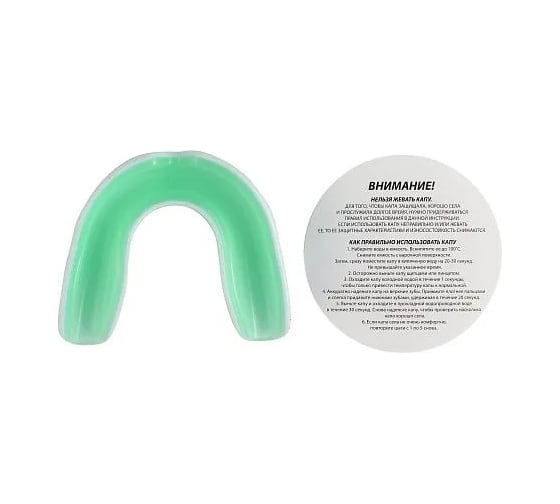 Одночелюстная капа Jabb 1102 sr ece white/green, белый/зеленый 4690222178685