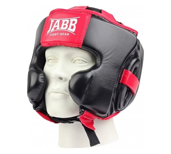 Боксерский шлем мексиканского стиля Jabb je-6026 черный/красный, размер M 4690222173055