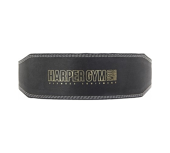 Узкий пояс для тяжелой атлетики Harper Gym Pro Series je-2623 черный, натуральная кожа, размер L 4690222121162