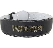 Узкий пояс для тяжелой атлетики Harper Gym Pro Series je-2623 черный, натуральная кожа, размер XL 4690222121193