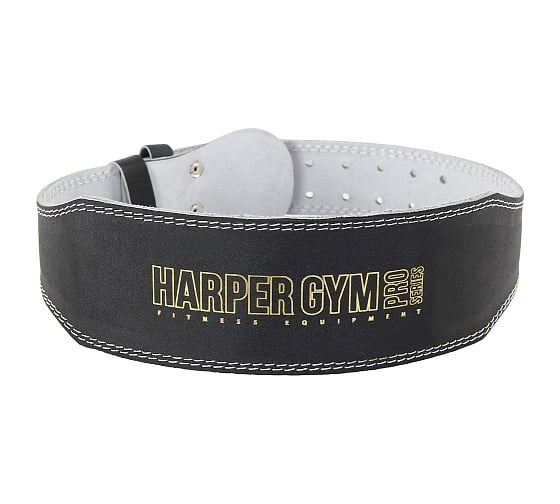 Узкий пояс для тяжелой атлетики Harper Gym Pro Series je-2623 черный, натуральная кожа, размер XL 4690222121193 1