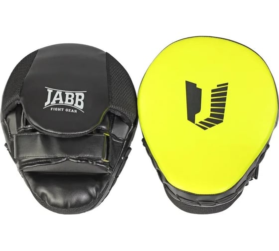 Боксерская лапа Jabb je-2190 пара, искусственная кожа, черный/лайм, n/s 4690222172690