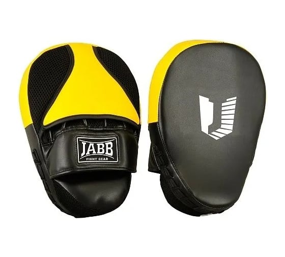 Боксерская лапа Jabb je-2194 пара, искусственная кожа, черный/желтый, n/s 4690222121124