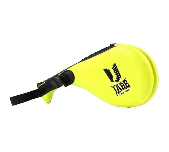 Боксерская двойная лапа Jabb je-2799 искусственная кожа, желтый/черный, n/s 4690222172706 1