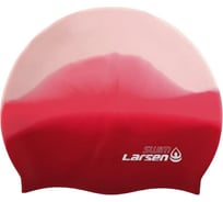 Плавательная шапочка Larsen mc33, силикон, розовый/белый 4690222163704