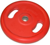 Обрезиненный диск с ручками Larsen nt121nс 50мм, 25кг, красный 4690222118605