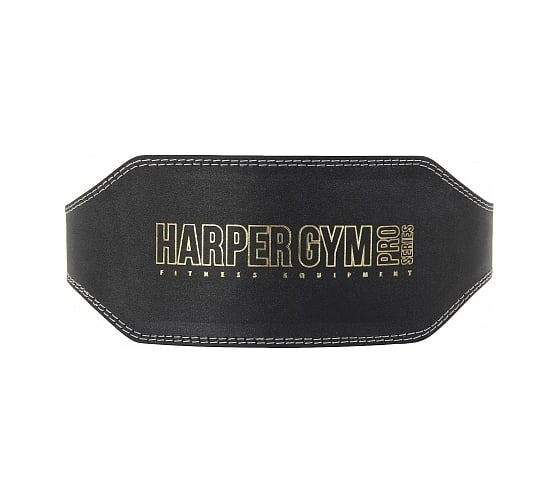 Усиленный широкий пояс для тяжелой атлетики Harper Gym Pro Series je-2622hg черный, натуральная кожа 4690222155952