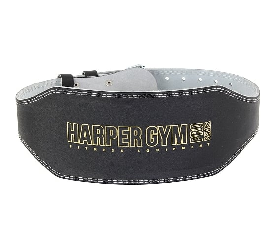 Широкий пояс для тяжелой атлетики Harper Gym Pro Series je-2622 l черный, натуральная кожа, размер l 4690222180237