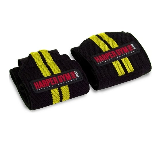 Эластичный суппорт запястья Harper Gym Pro Series je-2672 черный/желтый 4690222173086