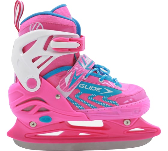 Ледовые раздвижные коньки Larsen glide pink/white, р.32-34 4690222172034