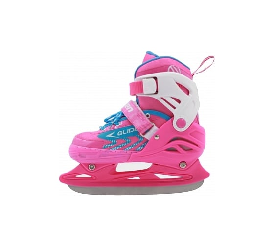 Ледовые раздвижные коньки Larsen glide pink/white, р.32-34 4690222172034