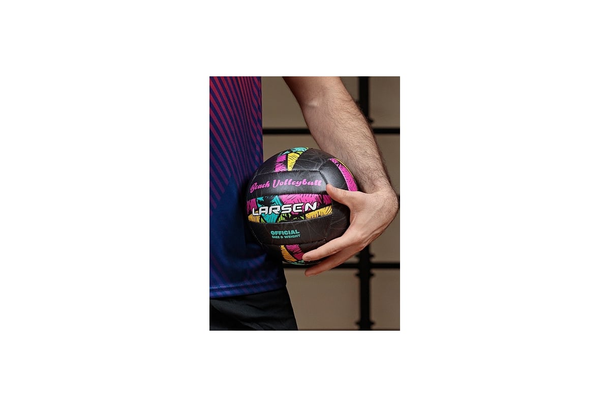 Волейбольный мяч Larsen beach volleyball black/pink 4607123529904 -  выгодная цена, отзывы, характеристики, фото - купить в Москве и РФ