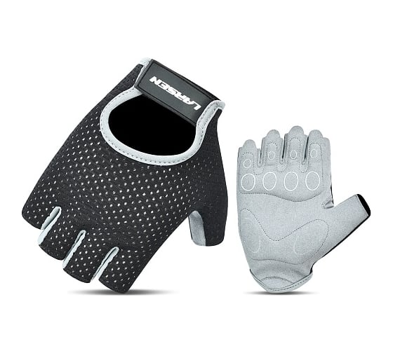 Перчатки для фитнеса Larsen 01-21, black/grey, р.L 4690222176759
