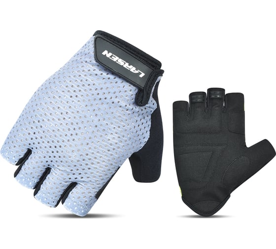Перчатки для фитнеса Larsen 02-21, grey/black, S 4690222176896 1