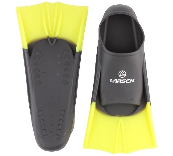 Укороченные силиконовые ласты Larsen 6975 черный/желтый, р.30-32 4690222157369