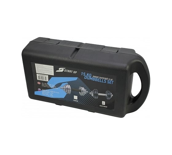 Набор гантелей Start Up hd2100 в пластиковом чемодане, 15кг (2x7,5кг) 4690222167108