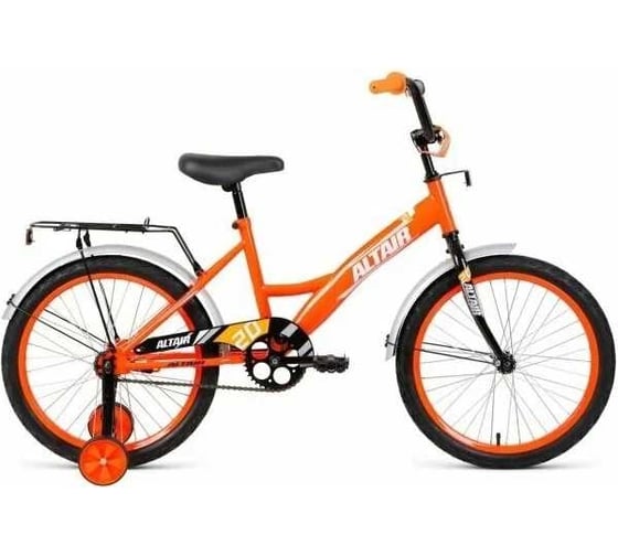 Велосипед ALTAIR KIDS 20, диаметр колес 20, 1 скорость, размер рамы 13, 2022, ярко-оранжевый/белый IBK22AL20042