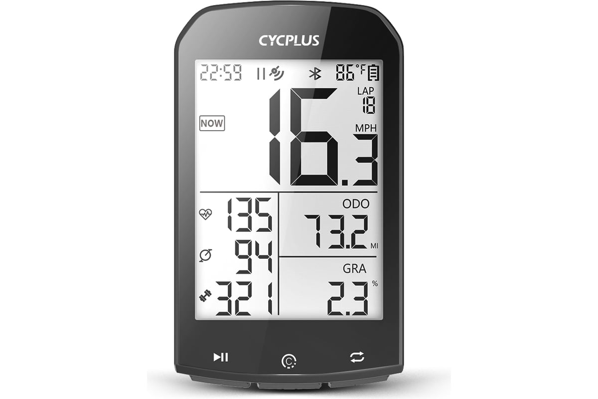 Беспроводной GPS велокомпьютер Cycplus M1, 16 функций CYC_M1 - выгодная  цена, отзывы, характеристики, фото - купить в Москве и РФ