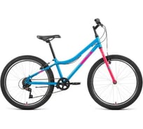 Велосипед ALTAIR 24 FORWARD MTB HT 1.0, 6-скоростей, 2022, рама 12, розовый/серый IBK22AL24092