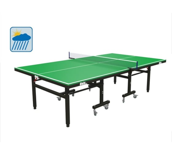Всепогодный теннисный стол UNIXline outdoor 14 мм, SM, Green TTS14OUTGR