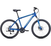 Велосипед FORWARD HARDI 26 2.0 D FR диаметр колес 26, 21 скорость, размер рамы 18, 2023, синий/бежевый RB3F6M16BXBUXBE-FR