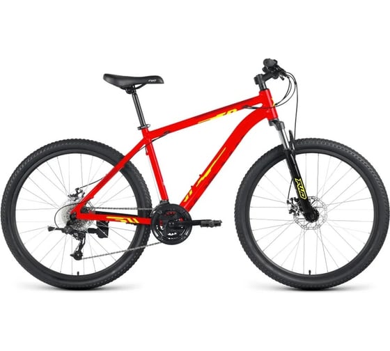 Велосипед FORWARD KATANA 27.5 D, 24 скорость, размер рамы 18, 2023, ярко-красный/желтый IB3F7Q164BRDXYE