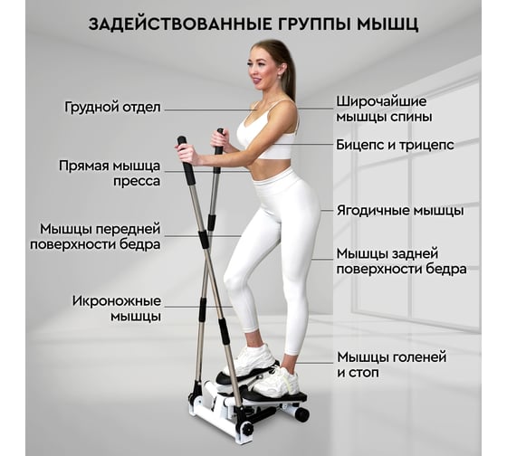 Поворотный мини-степпер с поручнями Planta FD-STEP-005