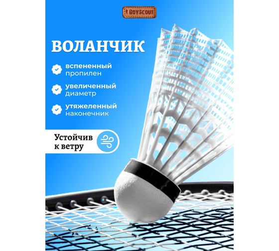 Набор BOYSCOUT 2 ракетки, воланчик, в сетке /24 61450