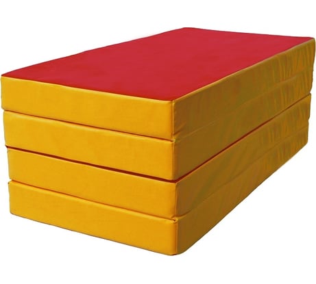 Складной мат КМС № 5 100x200x10 см, 3 сложения, красно/жёлтый 1964