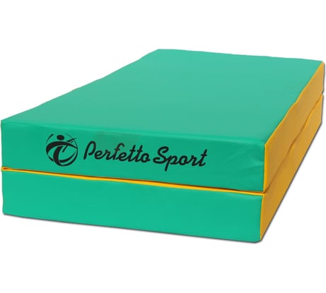 Складной мат Perfetto sport № 3, 100х100х10 см, зелёно/жёлтый СГ000000397