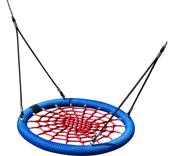 Гнездо MoyDvor 100см усиленное на армированных тросах 16мм и нержавеющих цепях. Качели подвесные круглые для общественных мест МойДвор. SAC102R