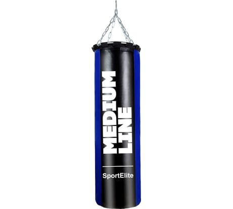 Боксерский мешок SportElite MEDIUM LINE 60 см, d-26, 15 кг, сине-черный ML-15BB