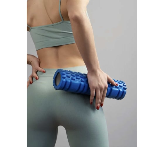 Мфр ролик, валик для спины массажный, ролл для мфр, 30 см, синий Shark fit 28606