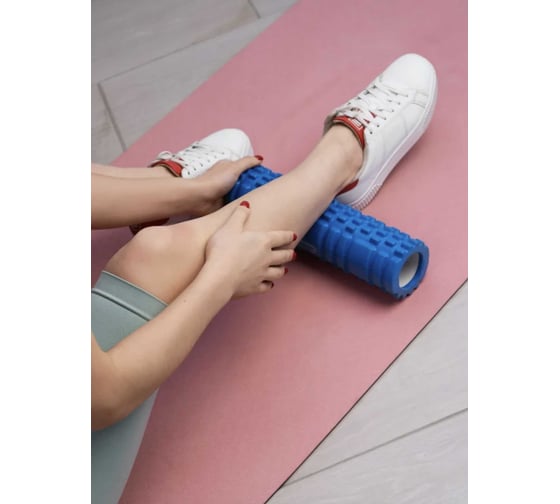 Мфр ролик, валик для спины массажный, ролл для мфр, 30 см, синий Shark fit 28606
