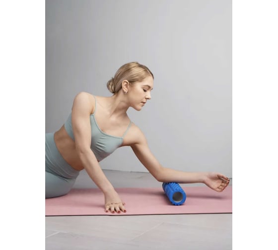 Мфр ролик, валик для спины массажный, ролл для мфр, 30 см, синий Shark fit 28606