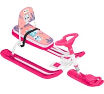 Снегокат InHome со спинкой, лама на розовом/белый каркас INWSR2/1