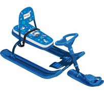 Снегокат InHome со спинкой, акулы на синем/синий каркас INWSR2/3