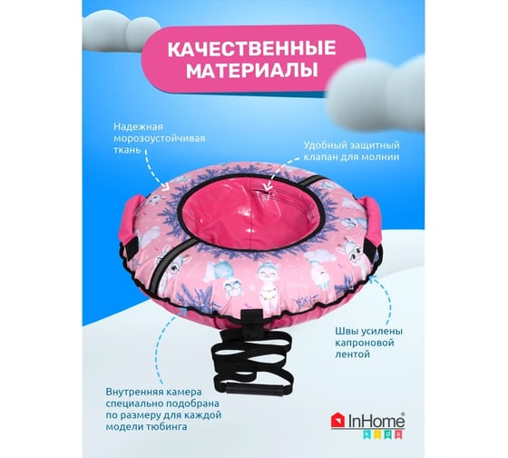 Тюбинг с круговым дизайном InHome ламы на розовом INWTB80/3