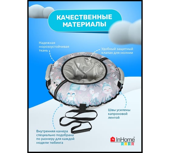 Тюбинг с круговым дизайном InHome ламы на сером INWTB90/2