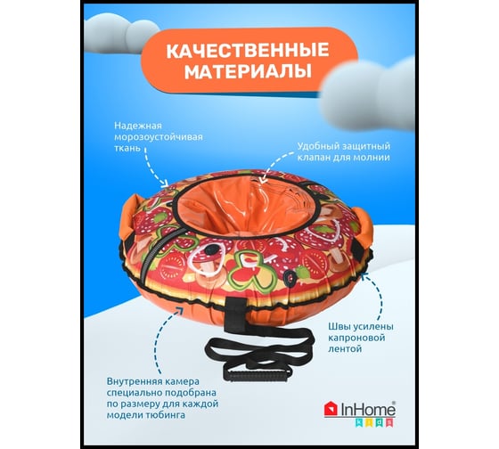 Тюбинг с круговым дизайном InHome пицца INWTB90/4