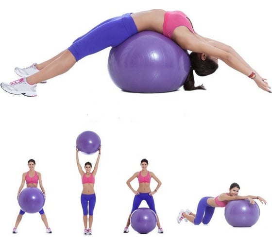 Мяч , надувной, фитбол, для йоги, цвет фиолетовый Nonstopika sportfit01